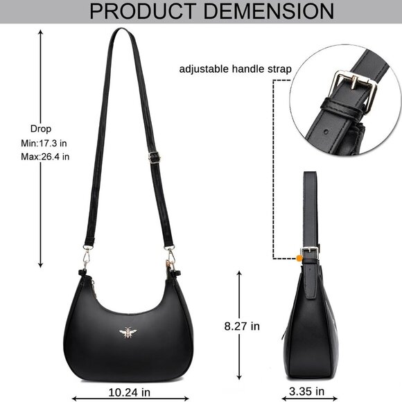 Small Crescent Shoulder Bags Purses for Women Retro Classic Clutch Hobo Tote Pur - Picture 4 of 6